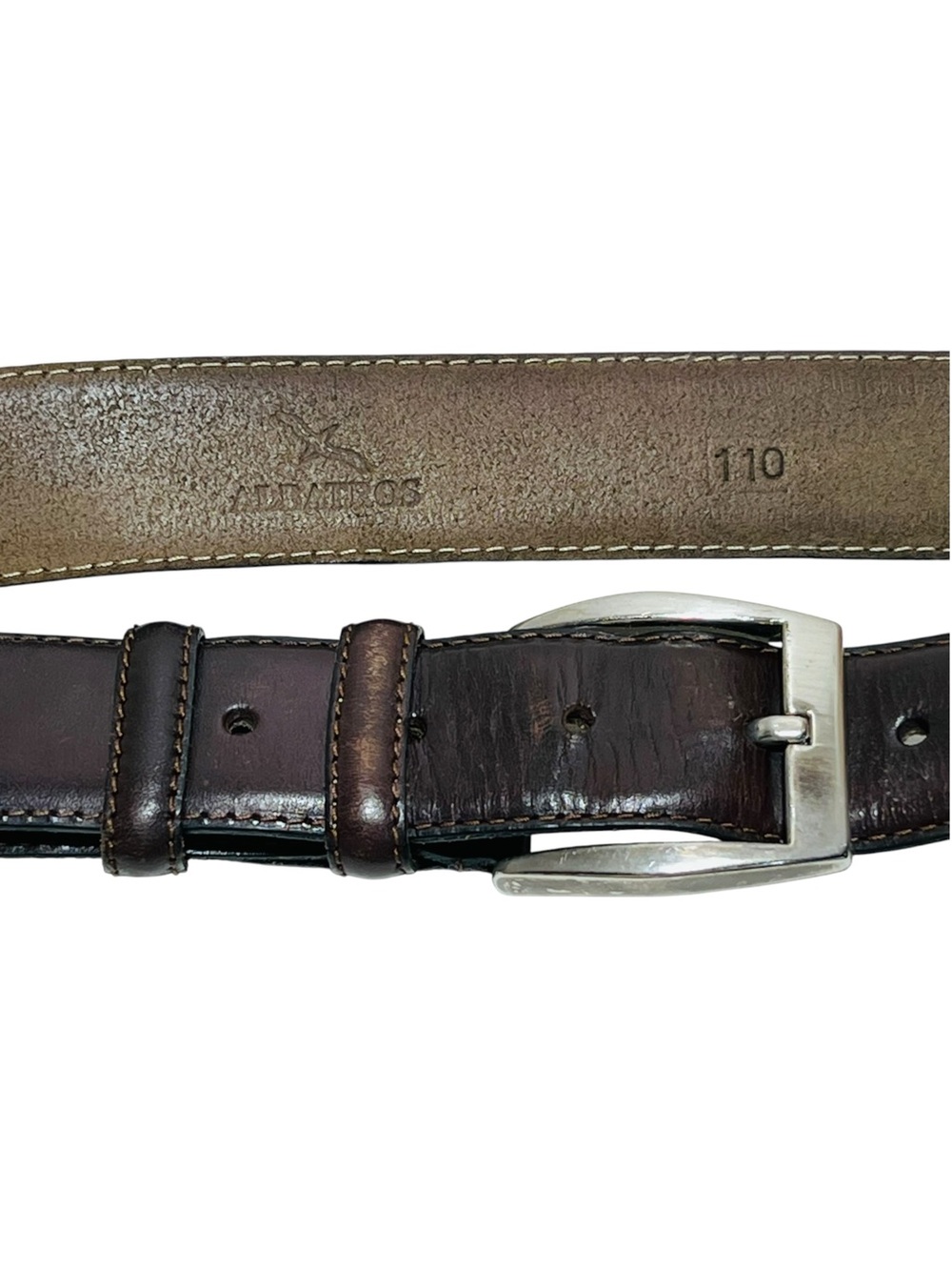 Albatros Men’s Brown Leather Belt with Silver Buckle